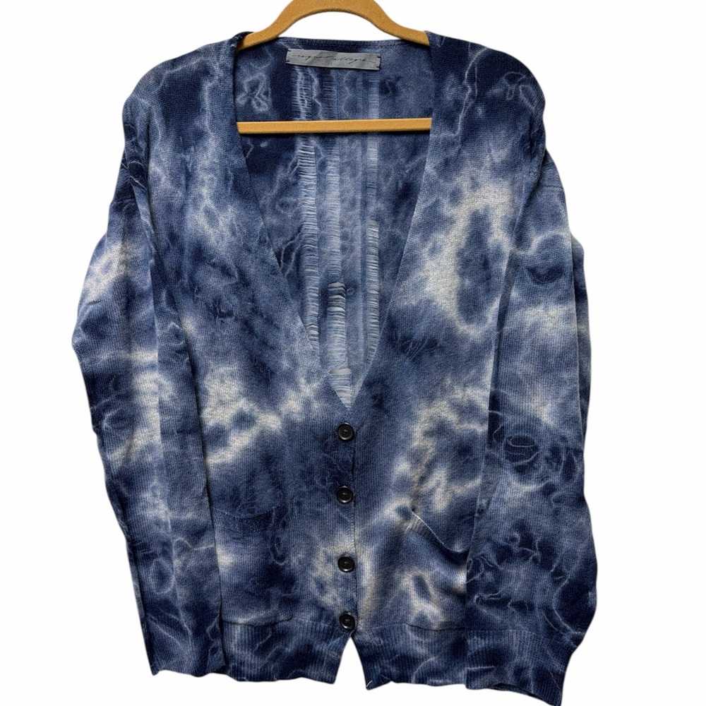 Raquel Allegra Navy and White Cardigan